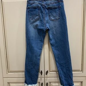 womens fringe bottom jeans